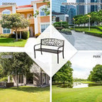 Banc de jardin Costway, mobilier d'extérieur, canapé deux places pour porche ou allée - Voir les détails