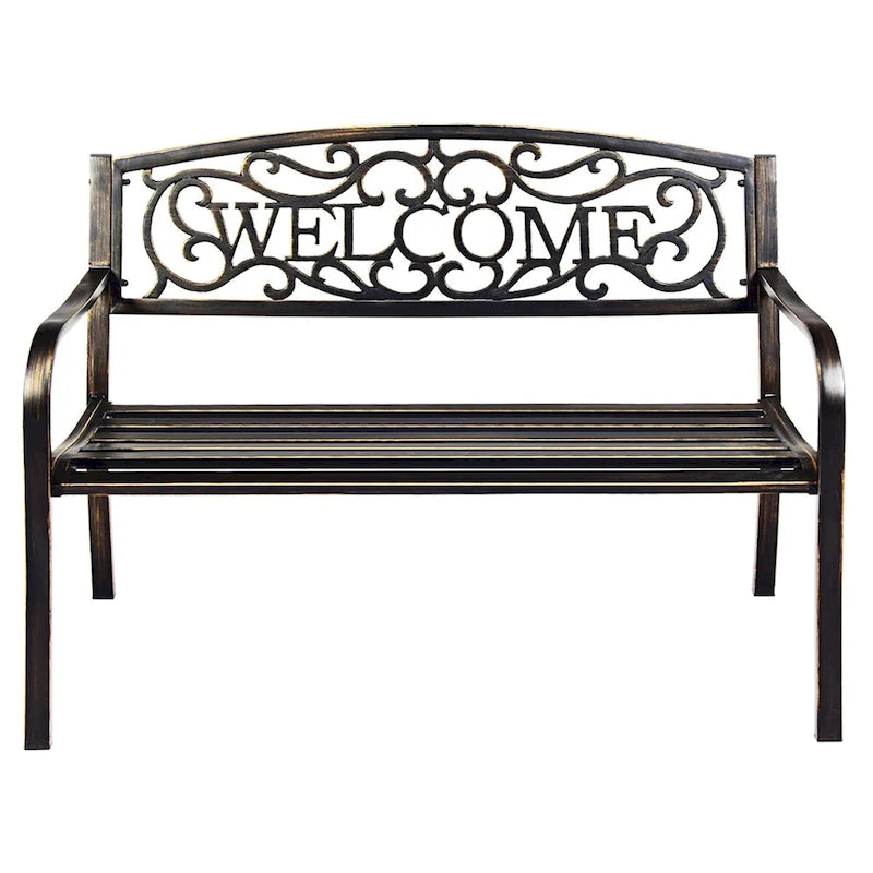 Banc de jardin Costway, mobilier d'extérieur, canapé deux places pour porche ou allée - Voir les détails