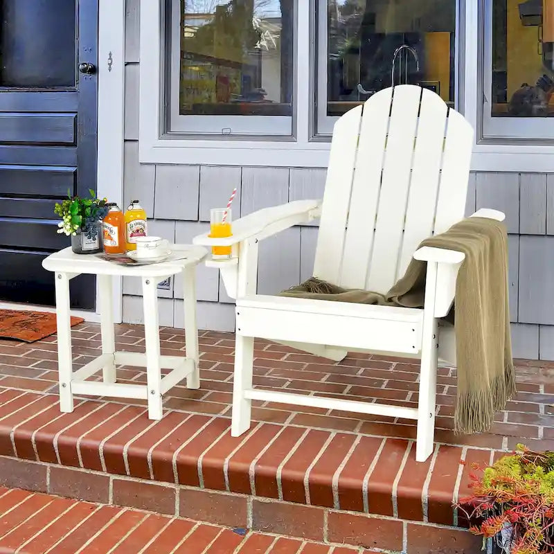 Ensemble de 2 chaises Adirondack et table d'appoint Costway pour patio, résistant aux intempéries