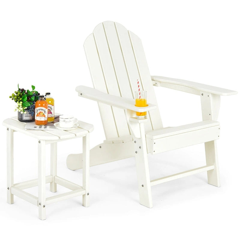 Ensemble de 2 chaises Adirondack et table d'appoint Costway pour patio, résistant aux intempéries