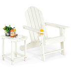 Ensemble de 2 chaises Adirondack et table d'appoint Costway pour patio, résistant aux intempéries