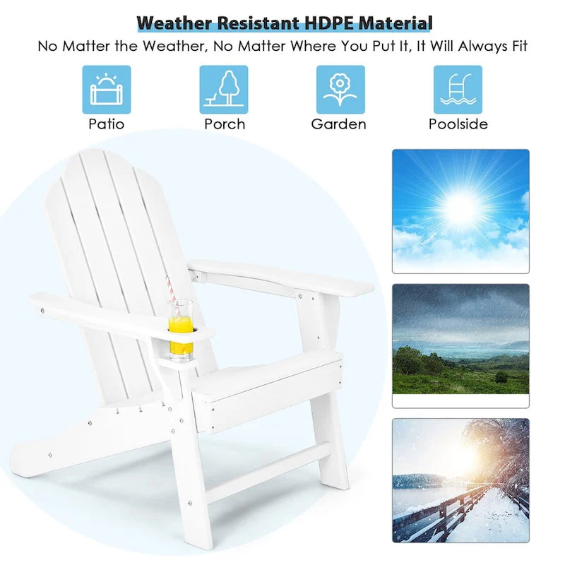 Ensemble de 2 chaises Adirondack et table d'appoint Costway pour patio, résistant aux intempéries