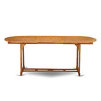 Ensemble d'extérieur - Chaises de jardin à dossier à lattes et table ovale avec pieds en bois - Finition huile naturelle (Option pièces)