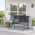 2-Person Outdoor Glider Bench, Patio Double Swing Rocking Chair