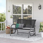 2-Person Outdoor Glider Bench, Patio Double Swing Rocking Chair