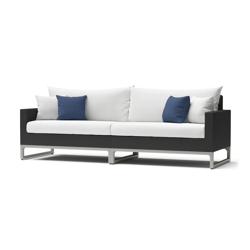 Ensemble de sièges de patio extérieurs Milo Espresso 8 pièces Sunbrella avec mécanisme à bascule