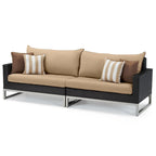 Ensemble de sièges de patio extérieurs Milo Espresso 8 pièces Sunbrella avec mécanisme à bascule