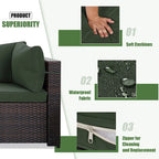 Ensemble de salon de jardin 7 pièces en rotin tressé Patio Watcher Morden, idéal pour la cour arrière