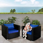 Chaise de patio extérieure Vrakae 2 pièces en rotin tressé