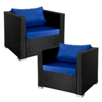 Chaise de patio extérieure Vrakae 2 pièces en rotin tressé