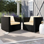 Chaise de patio extérieure Vrakae 2 pièces en rotin tressé