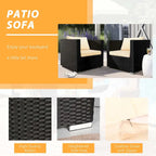 Chaise de patio extérieure Vrakae 2 pièces en rotin tressé