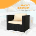 Chaise de patio extérieure Vrakae 2 pièces en rotin tressé