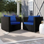 Chaise de patio extérieure Vrakae 2 pièces en rotin tressé