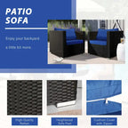 Chaise de patio extérieure Vrakae 2 pièces en rotin tressé