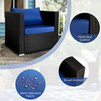 Chaise de patio extérieure Vrakae 2 pièces en rotin tressé