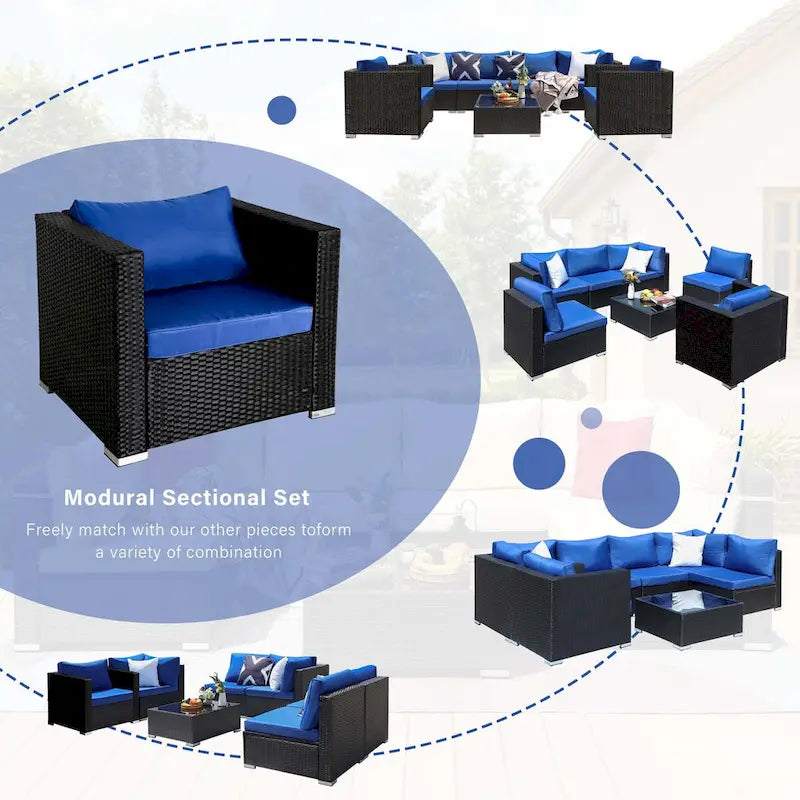 Chaise de patio extérieure Vrakae 2 pièces en rotin tressé