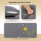 Ensemble de patio 4 pièces de style moderne du milieu du siècle : canapé deux places, chaises et table en bois d’acacia