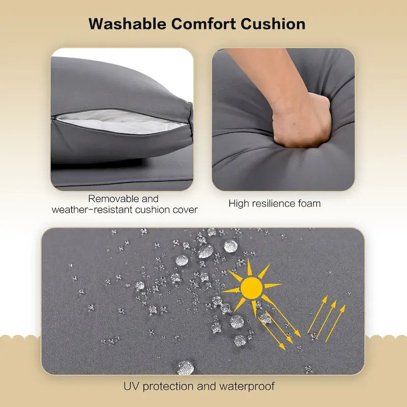 Ensemble de patio 4 pièces de style moderne du milieu du siècle : canapé deux places, chaises et table en bois d’acacia