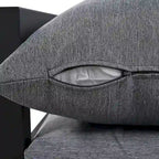 Ensemble de canapé d'extérieur en acier en forme de U, 4 pièces, pour plusieurs personnes, avec table basse et coussins.