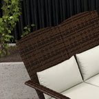 Fauteuil Adirondack Outsunny en osier pour 2 personnes avec coussins et repose-pieds, fauteuil de foyer en rotin PE