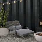 Fauteuil Adirondack Outsunny en osier pour 2 personnes avec coussins et repose-pieds, fauteuil de foyer en rotin PE