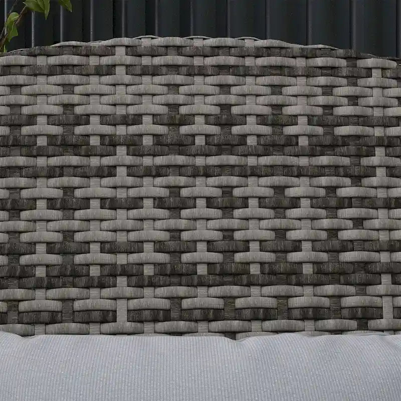 Fauteuil Adirondack Outsunny en osier pour 2 personnes avec coussins et repose-pieds, fauteuil de foyer en rotin PE