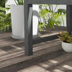 Banc de jardin extérieur en métal de 46 pouces avec accoudoirs, dossier inclinable et lattes imitation bois