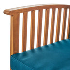 Ensemble de canapé d'extérieur en bois d'acacia avec coussins résistants à l'eau, 4 pièces, patine marron / bleu turquoise