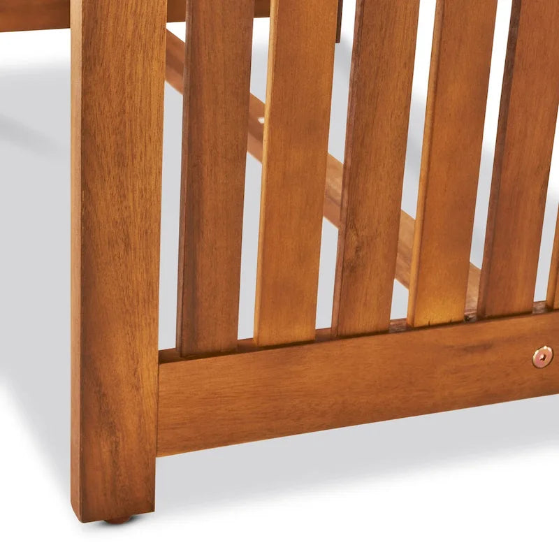 Ensemble de canapé d'extérieur en bois d'acacia avec coussins résistants à l'eau, 4 pièces, patine marron / bleu turquoise