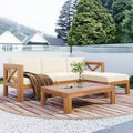 Ensemble de canapés d'angle 5 pièces en bois avec coussins pour terrasse et jardin
