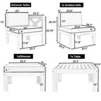 Ensemble de canapés d'angle 5 pièces en bois avec coussins pour terrasse et jardin