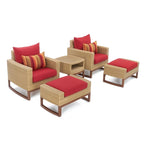 Ensemble de fauteuil club et repose-pieds d'extérieur Mili Sunbrella 5 pièces
