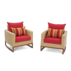 Ensemble de fauteuil club et repose-pieds d'extérieur Mili Sunbrella 5 pièces