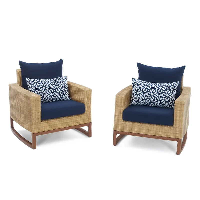 Ensemble de fauteuil club et repose-pieds d'extérieur Mili Sunbrella 5 pièces