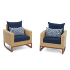 Ensemble de fauteuil club et repose-pieds d'extérieur Mili Sunbrella 5 pièces