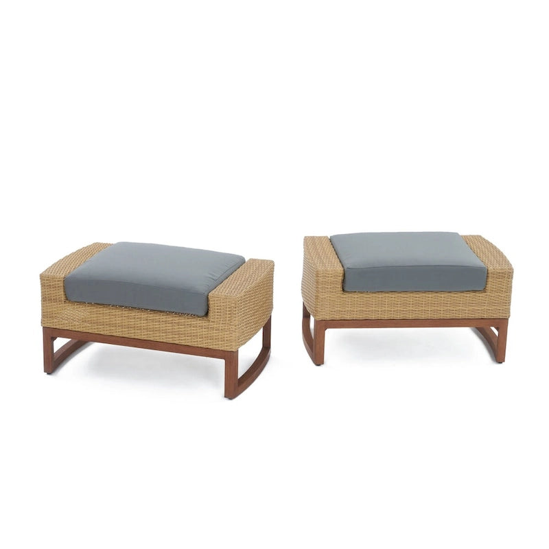Ensemble de fauteuil club et repose-pieds d'extérieur Mili Sunbrella 5 pièces