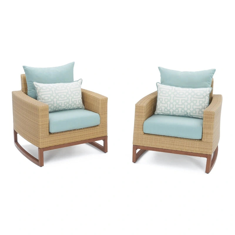Ensemble de fauteuil club et repose-pieds d'extérieur Mili Sunbrella 5 pièces