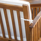 Ensemble de conversation de patio en bois 4 pièces avec table et coussins en bois d'acacia