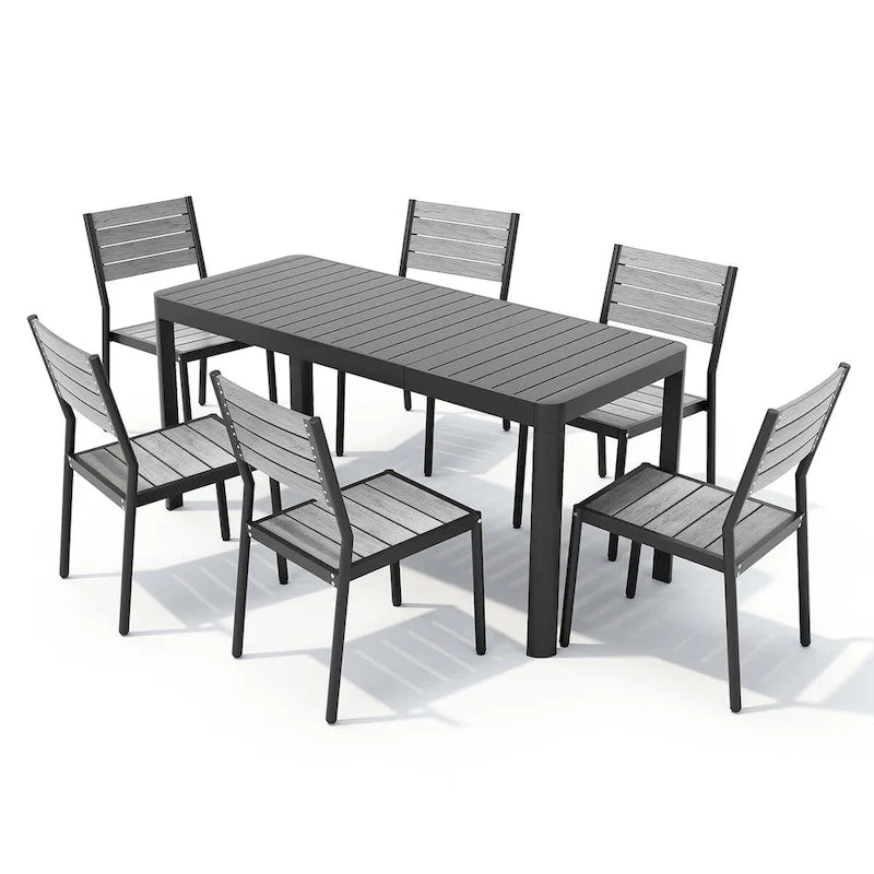 Ensemble de mobilier de salle à manger d'extérieur Pellabant 5/7 pièces - Non disponible