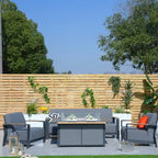 Ensemble de conversation de patio en acrylique 4 pièces avec table foyer et barbecue