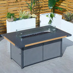 Ensemble de conversation de patio en acrylique 4 pièces avec table foyer et barbecue