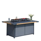 Ensemble de conversation de patio en acrylique 4 pièces avec table foyer et barbecue