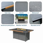 Ensemble de conversation de patio en acrylique 4 pièces avec table foyer et barbecue