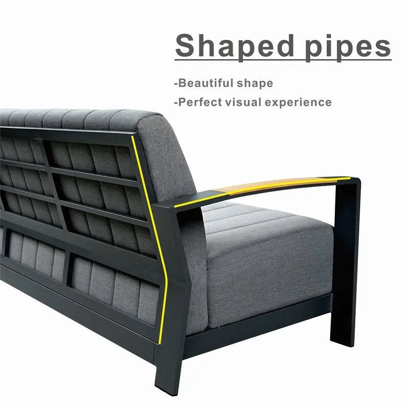 Ensemble de conversation de patio en acrylique 4 pièces avec table foyer et barbecue