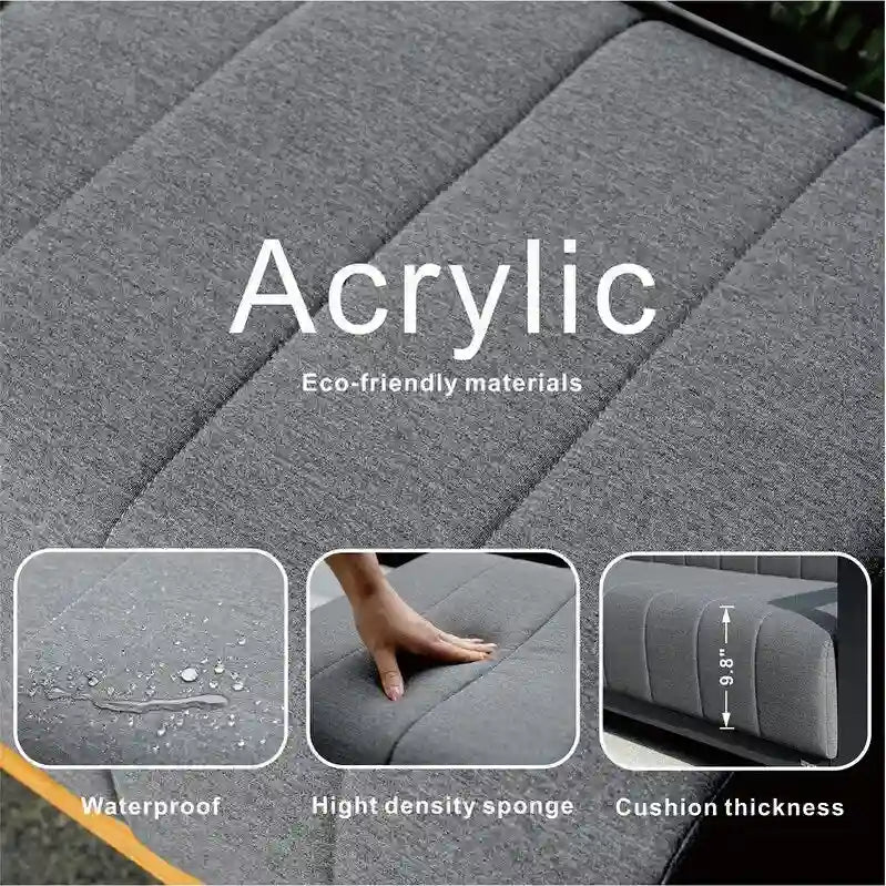 Ensemble de conversation de patio en acrylique 4 pièces avec table foyer et barbecue