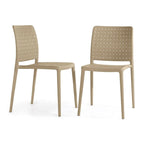 Chaises d'appoint empilables modernes WRGHOME pour terrasse, intérieur/extérieur (lot de 2) - 84,2 cm H x 47 cm L x 55,5 cm P