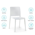 Chaises d'appoint empilables modernes WRGHOME pour terrasse, intérieur/extérieur (lot de 2) - 84,2 cm H x 47 cm L x 55,5 cm P