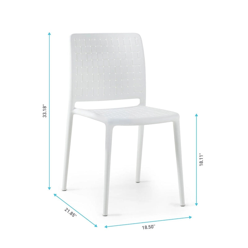 Chaises d'appoint empilables modernes WRGHOME pour terrasse, intérieur/extérieur (lot de 2) - 84,2 cm H x 47 cm L x 55,5 cm P