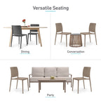 Chaises d'appoint empilables modernes WRGHOME pour terrasse, intérieur/extérieur (lot de 2) - 84,2 cm H x 47 cm L x 55,5 cm P